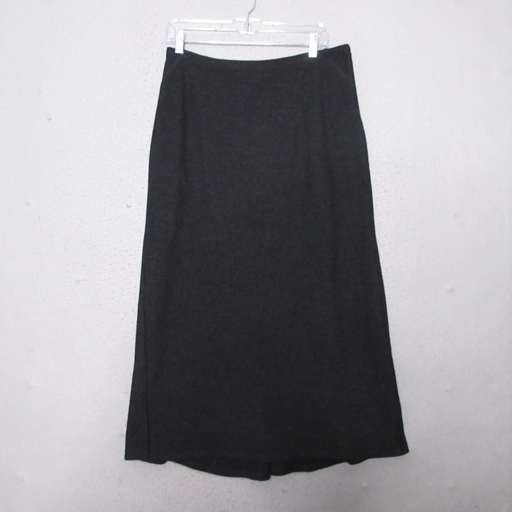 Vintage Eileen Fisher Skirt Medium Gray Midi Knit  Lagenlook Comfort Pull On‎